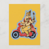 Ganesha Riding a Scooter Postkarte (Vorderseite)