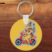 Ganesha Riding a Scooter Schlüsselanhänger (Vorderseite)