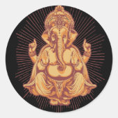 Ganesha Runder Aufkleber (Vorderseite)