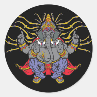 Ganesha Runder Aufkleber