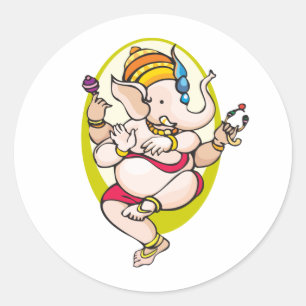 Ganesha Runder Aufkleber