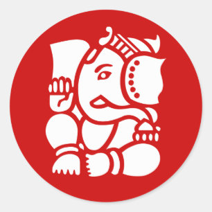 Ganesha Runder Aufkleber