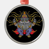 Ganesha Silbernes Ornament (Vorne)