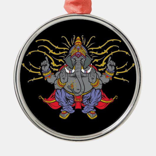 Ganesha Silbernes Ornament (Vorne)