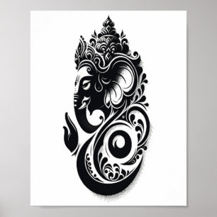 Ganesha, Spiritueller Hindu Ganesh Indischer Yoga Poster