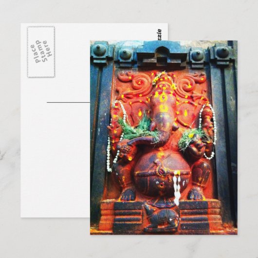 Ganesha-Statue Postkarte (Vorne/Hinten)