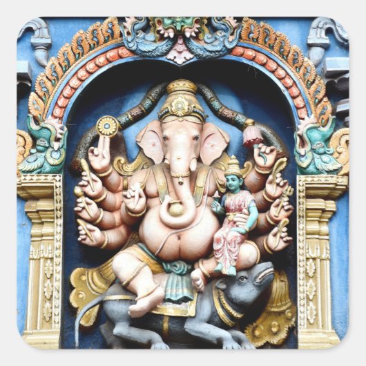 Ganesha-Sticker Quadratischer Aufkleber (Vorderseite)