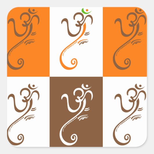 Ganesha-Sticker Quadratischer Aufkleber (Vorderseite)