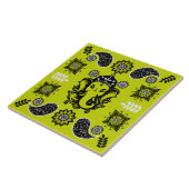 Ganesha Themed Hindu Art Print Fliese (Seite)
