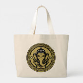 Ganesha Themed Hindu Art Print Jumbo Stoffbeutel (Rückseite)