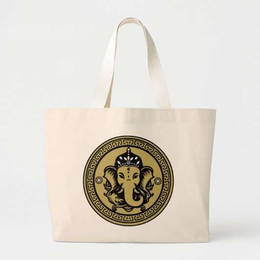 Ganesha Themed Hindu Art Print Jumbo Stoffbeutel (Vorne)