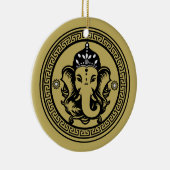 Ganesha Themed Hindu Art Print Keramik Ornament (Rechts)