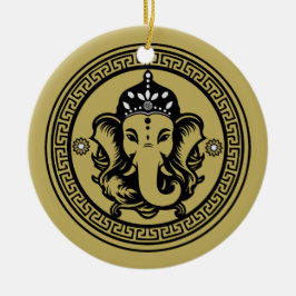 Ganesha Themed Hindu Art Print Keramik Ornament