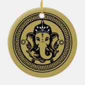 Ganesha Themed Hindu Art Print Keramik Ornament (Hinten)