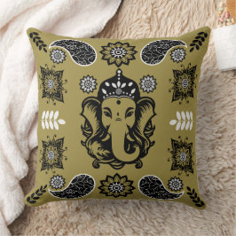 Ganesha Themed Hindu Art Print Kissen