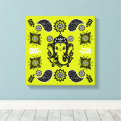 Ganesha Themed Hindu Art Print Leinwanddruck (Insitu (Holzboden))