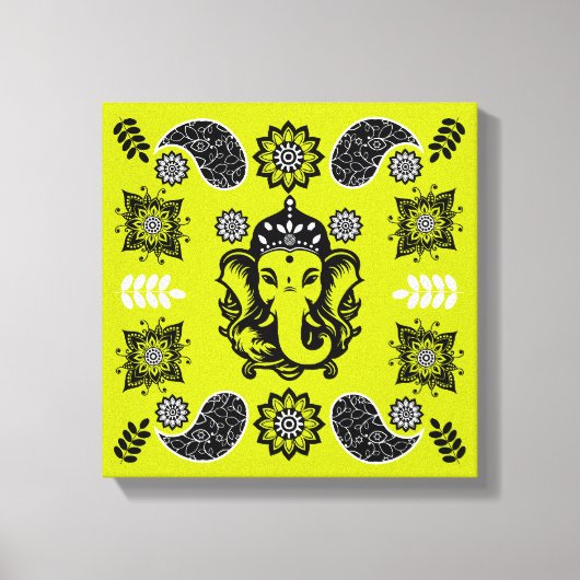 Ganesha Themed Hindu Art Print Leinwanddruck (Vorderseite)