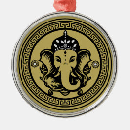 Ganesha Themed Hindu Art Print Ornament Aus Metall