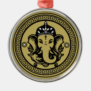 Ganesha-Themen-Hindu-Kunstprint Ornament Aus Metall