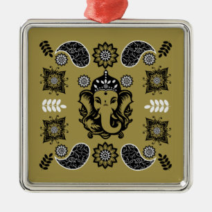 Ganesha-Themen-Hindu-Kunstprint Ornament Aus Metall