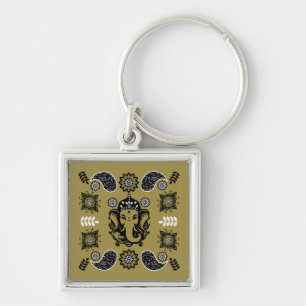 Ganesha-Themen-Hindu-Kunstprint Schlüsselanhänger
