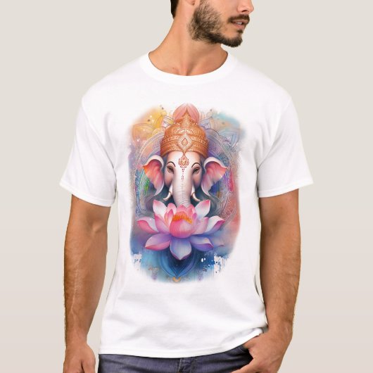 Ganesha und Lotus T-Shirt (Vorderseite)