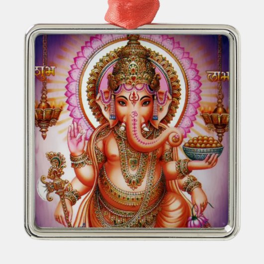 Ganesha Verzierung #7 Silbernes Ornament (Vorne)