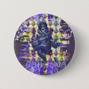 GANESHA   violetter Spritzer Button