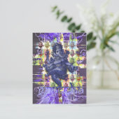 GANESHA | violetter Spritzer Postkarte (Stehend Vorderseite)