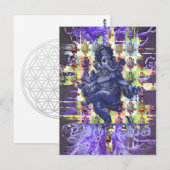 GANESHA | violetter Spritzer Postkarte (Vorne/Hinten)