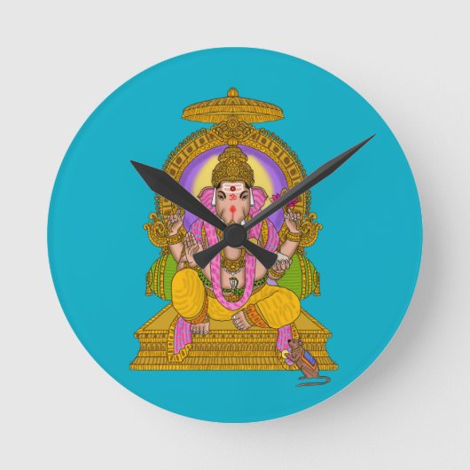 Ganesha Wall Clock Runde Wanduhr (Vorderseite)