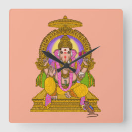 Ganesha-Wanduhr Quadratische Wanduhr