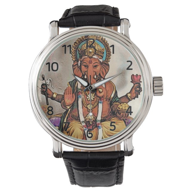 Ganesha Watch (mit römischen Zahlen) Armbanduhr (Vorderseite)