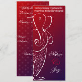 Ganesha Wedding Einladung: Cherry Red: Einladung (Vorne/Hinten)