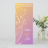 Ganesha Wedding Einladung: Himbeere Einladung (Stehend Vorderseite)