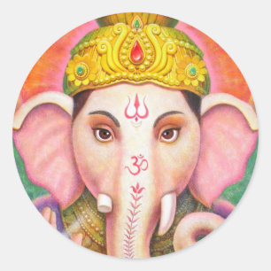Ganeshas Segen Runder Aufkleber