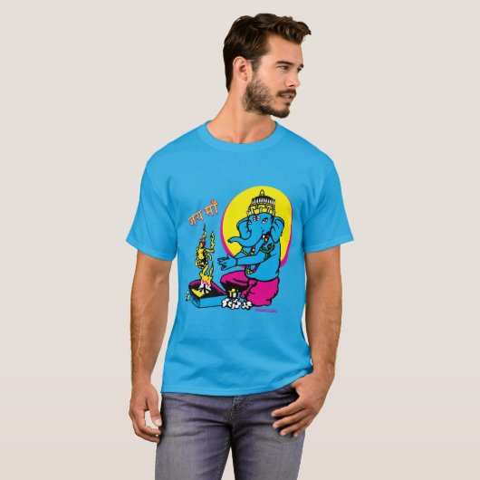 Ganesh's Puja to Ma Jah Sunny Arts Design Hemd T-Shirt (Vorne ganz)