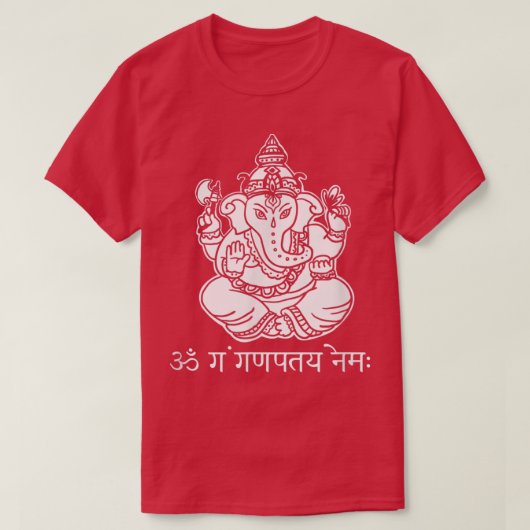 GaneshWith Sanskrit Ganesha Mantra T-Shirt (Design vorne)