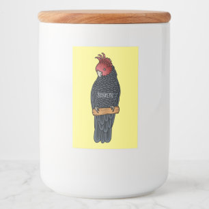 Gang gang cockatoo bird cartoon illustration lebensmitteletikett