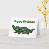 Gang Green Gator Happy Birthday Karte (Gelbe Blume)