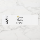 GANG- ODER NICHTIGE FLASCHENLABEN WASSERFLASCHENETIKETT (Einzelnes Label)