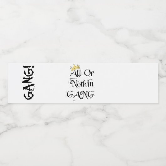 GANG- ODER NICHTIGE FLASCHENLABEN WASSERFLASCHENETIKETT (Einzelnes Label)