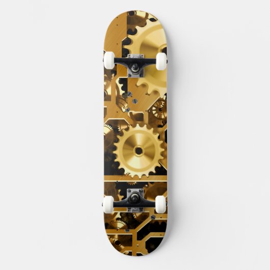 Gang-Uhr-GoldSchmutz-Rost-Schicksals-Entwurf Skateboard (Vorderseite)