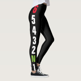 Gang-verschiebenmuster Motorradsuperbike-6 Leggings