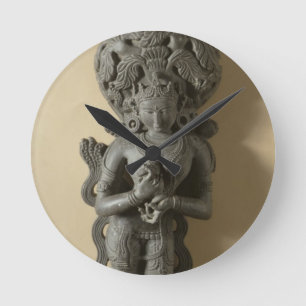 Ganga, goddess who personifies the sacred River Ga Runde Wanduhr