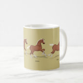 Gänge des Pferdesorrel Foals, individuell anpassba Kaffeetasse (VorderseiteRechts)
