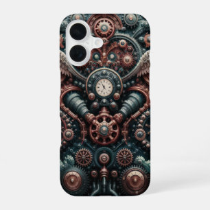Gänge, Flügel und Vintage Steampunkeleganz iPhone 16 Hülle
