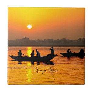 Ganges Fluss, malerisches Landschaftsfoto, Fliese