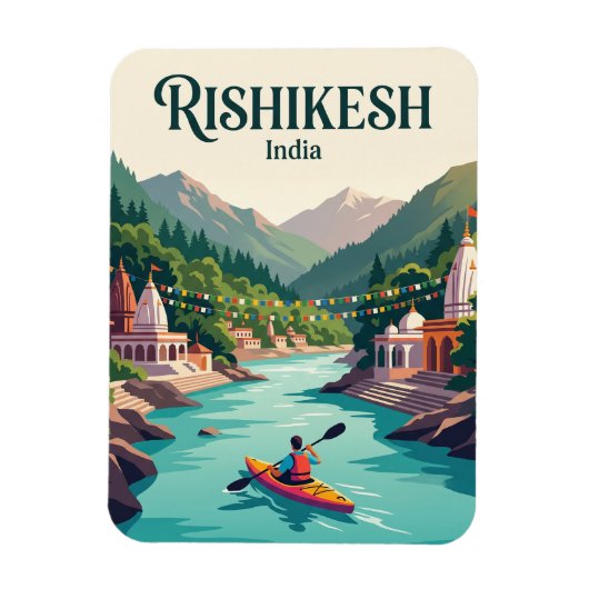 Ganges Fluss Rishikesh Indien Magnet (Vertikal)