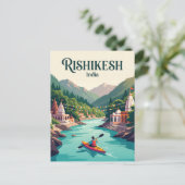 Ganges Fluss Rishikesh Indien Postkarte (Stehend Vorderseite)